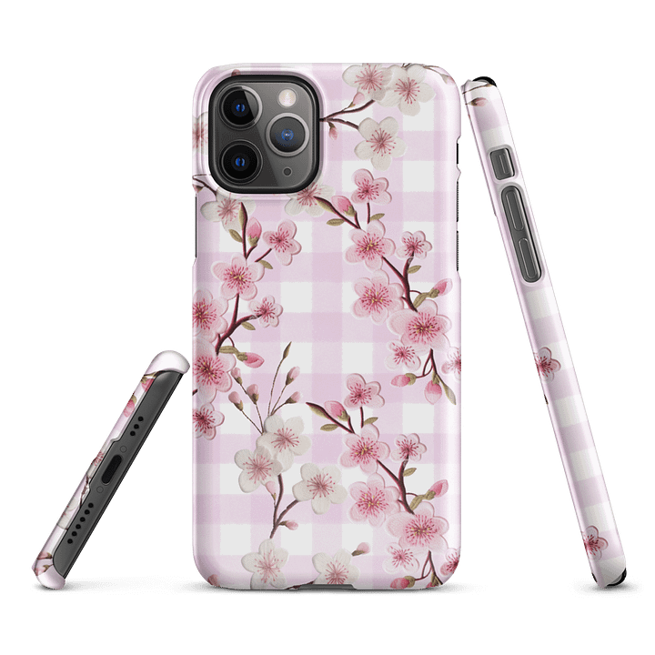 Cherry Blossom Checkered Snap Case for iPhone® product image (1)