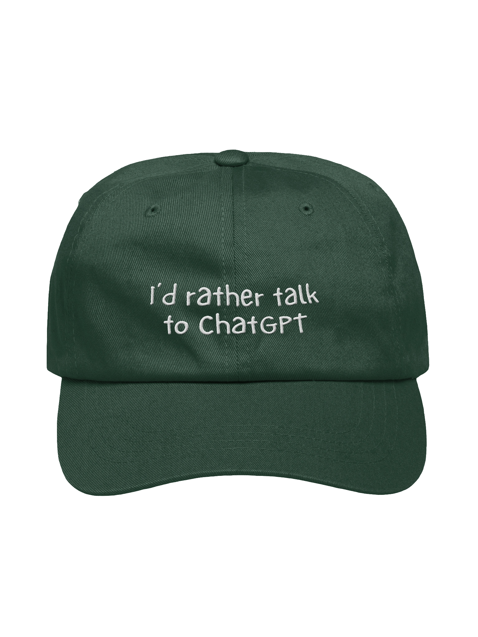 "I'd rather talk to ChatGPT" dad hat - 100% chino cotton product image (2)