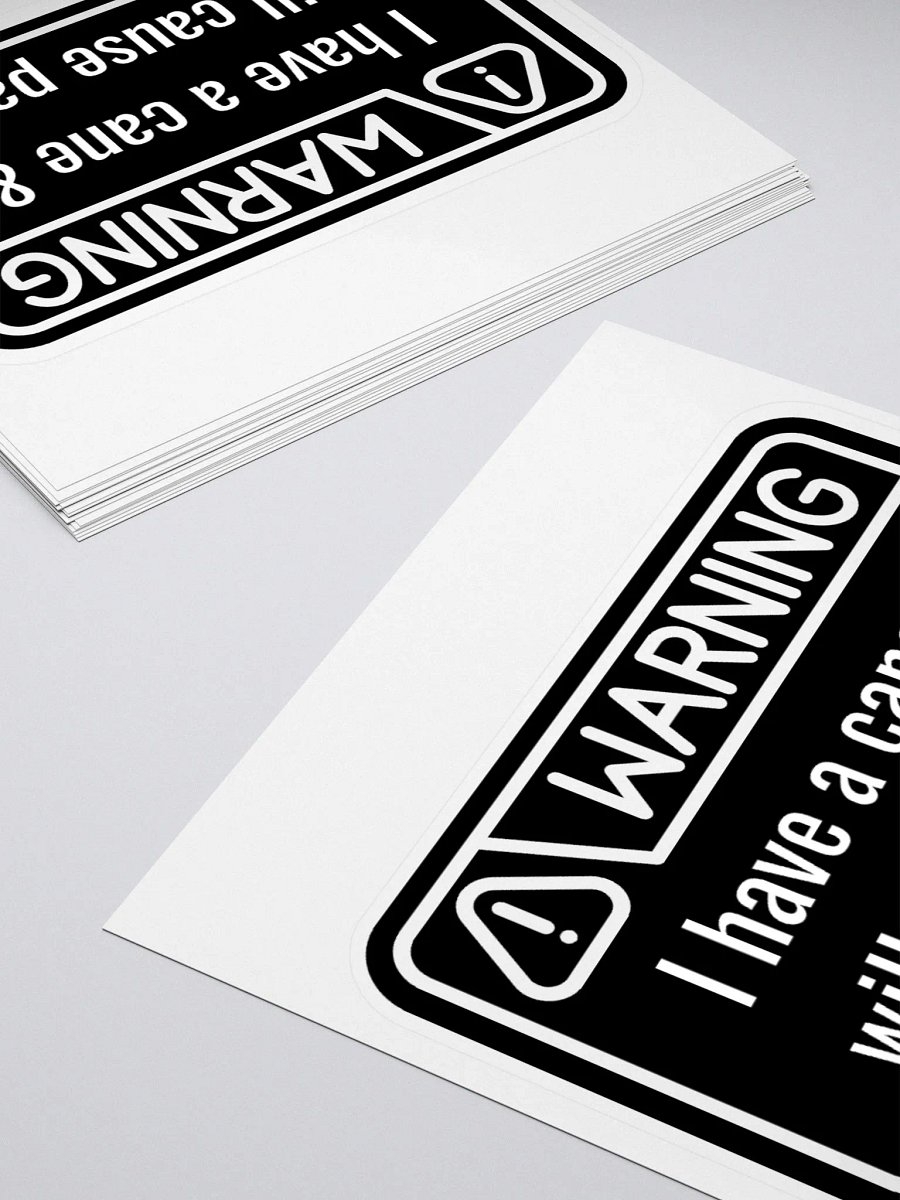 Sticker: WARNING Have Cane Will Pain product image (4)