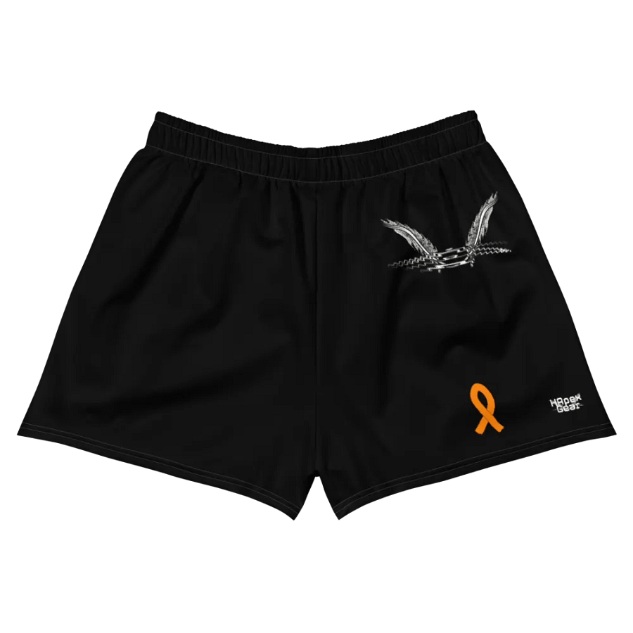 Unisex Athletic Shorts - Cancer Awareness Orange Ribbon - Black - White HApex Gear White Logo product image (6)