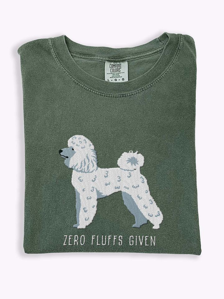 Zero Fluffs Given T-Shirt(Embroidered) of a Miniature Poodle(White) product image (1)