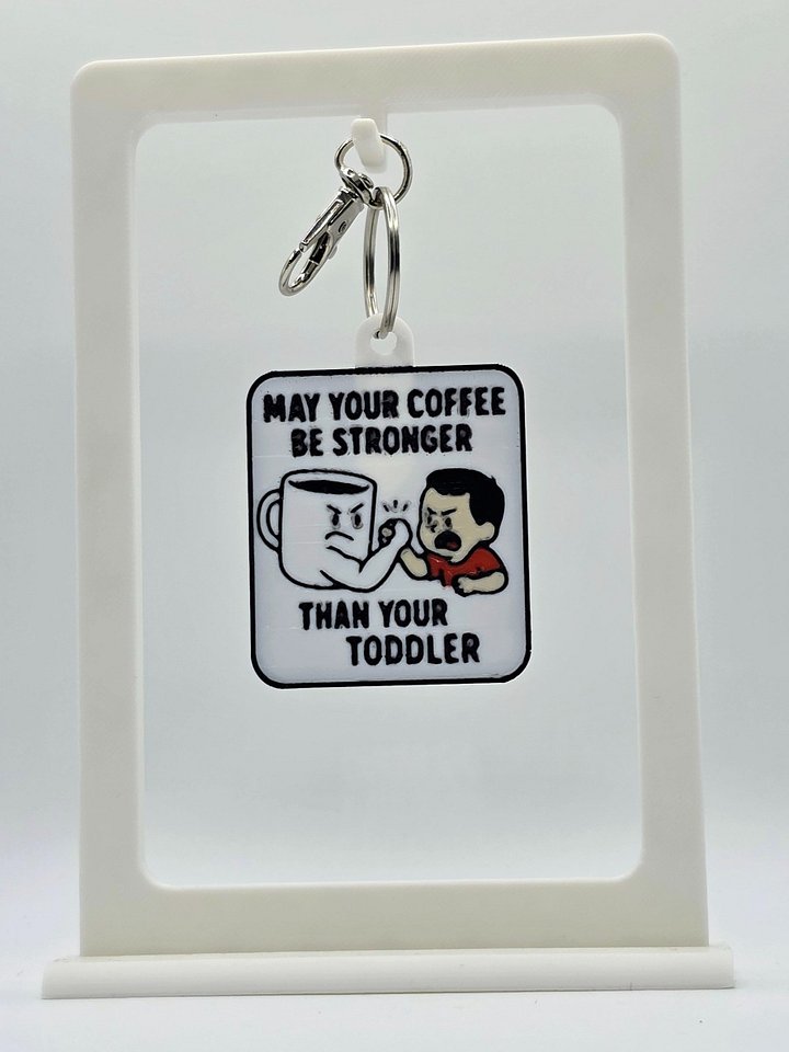 ☕👶 Coffee vs. Toddler Keychain | Funny Parenting Humor product image (1)