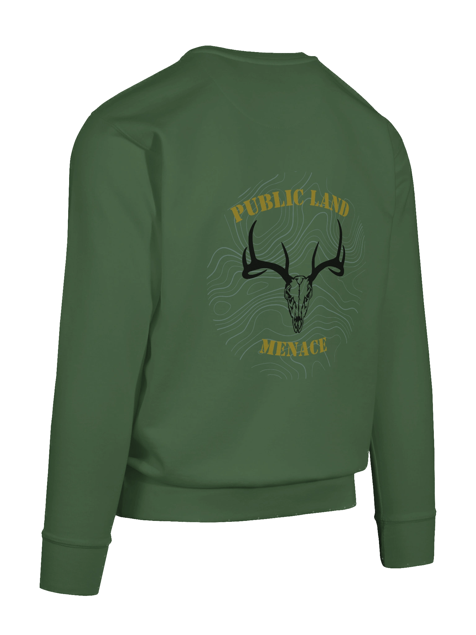 Public Land Menace Skull Antlers Hunting Crew product image (12)
