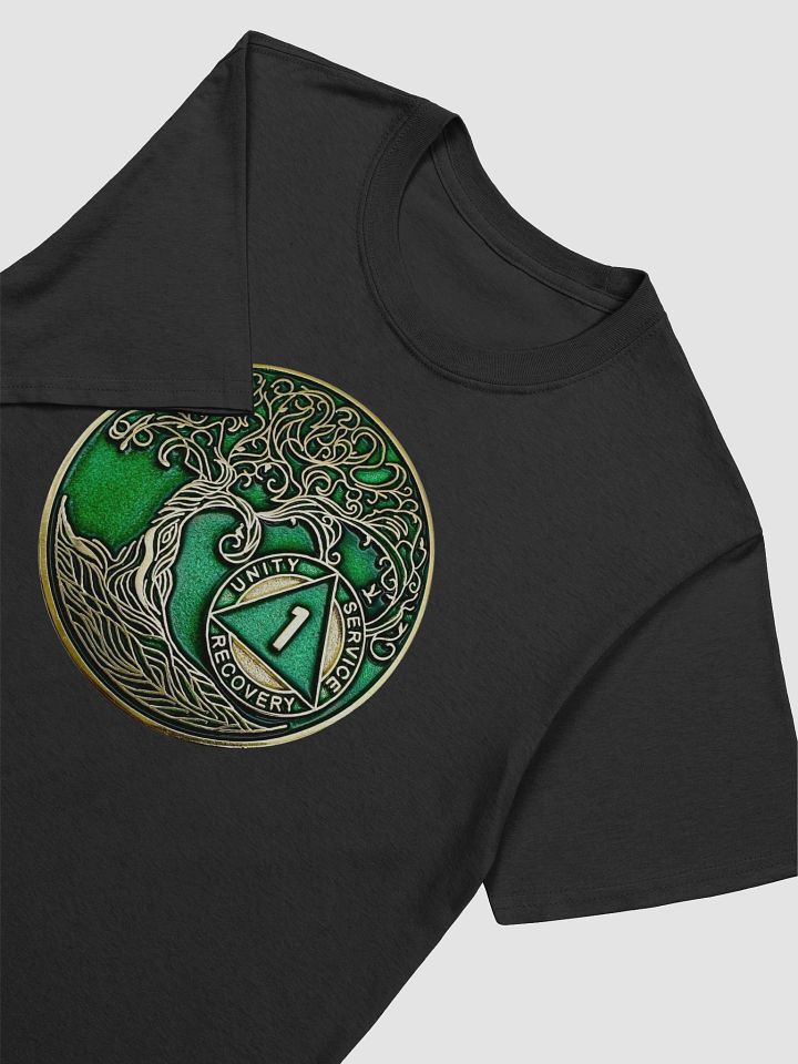 Twisted Tree of Life 1st Year Sobriety Green Medallion T-Shirt product image (2)