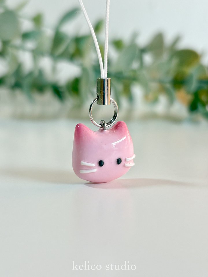 cherry blossom cat • clay charm product image (1)
