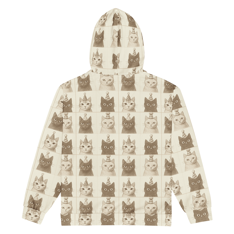Whimsical Cat Party Unisex Zip Hoodie product image (4)