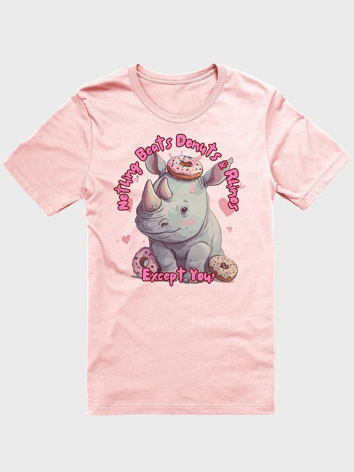 Cute Rhino and Donuts T-Shirt, Nothing Beats Donuts & Rhinos Except You, Adorable Animal Graphic Tee for All Ages product image (22)