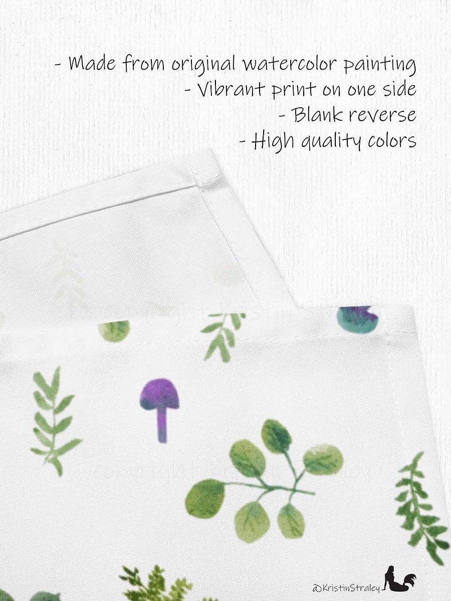 Woodland Ferns & Mushrooms on White Cloth Napkin Set of 4 product image (3)