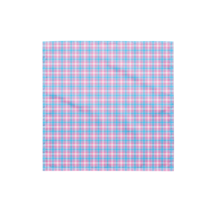 Baby Blue, Pink, and White Plaid Bandana product image (4)
