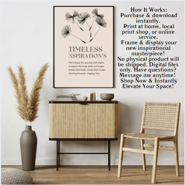 Timeless Aspirations – Minimalist Aesthetic Digital Wall Art product image (1)