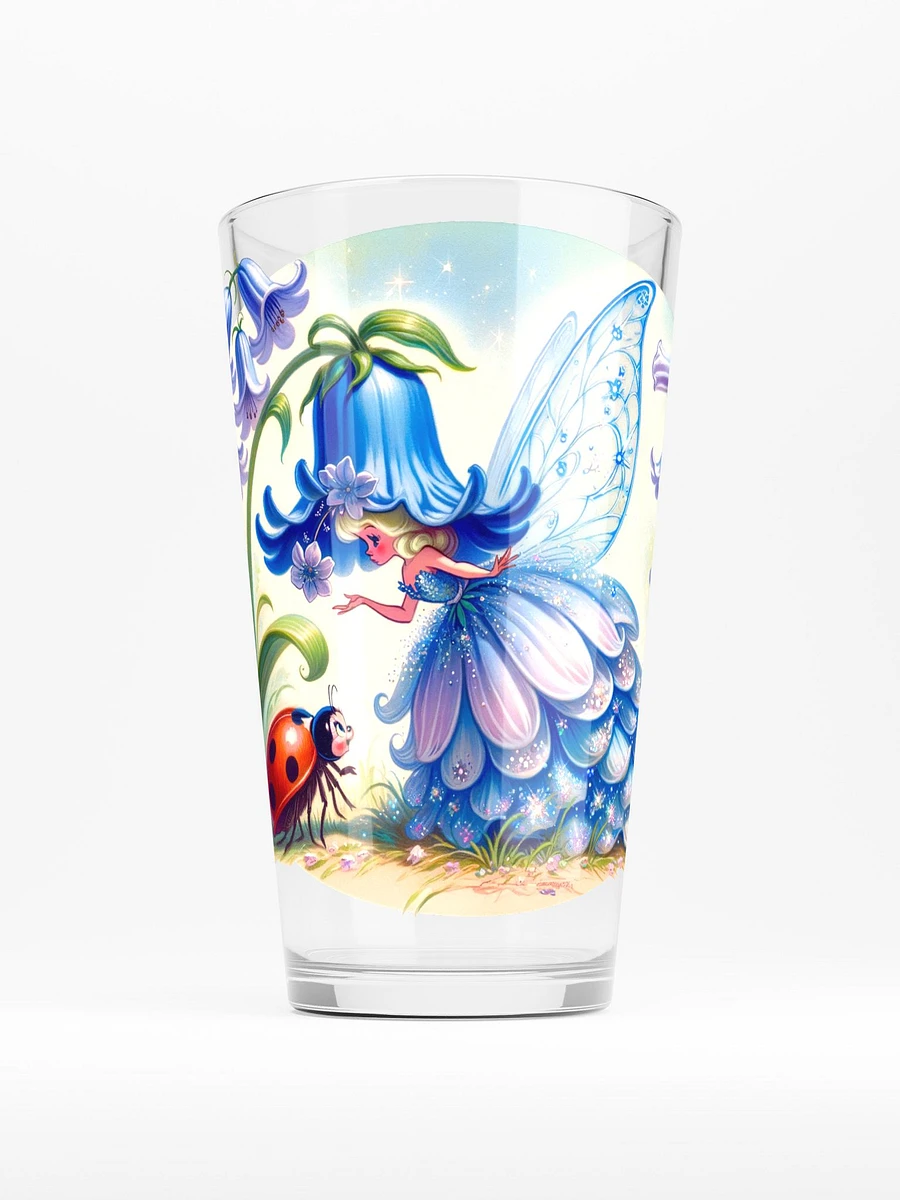 Bluebell Flower fiary and Lady Bug 16 oz Glass product image (1)