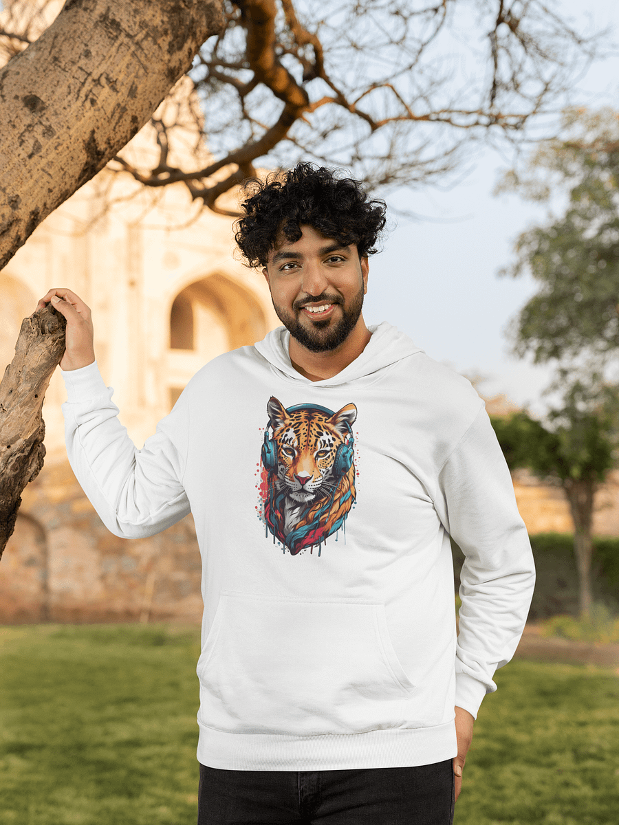 Chill Cat Vibes: Leopard Headphones Hoodie product image (3)