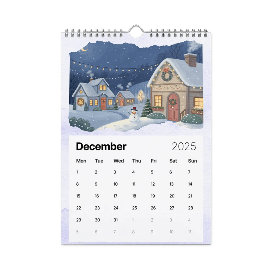 WATERCOLOR SEASONAL SCENES WALL CALENDAR 2025 product image (4)