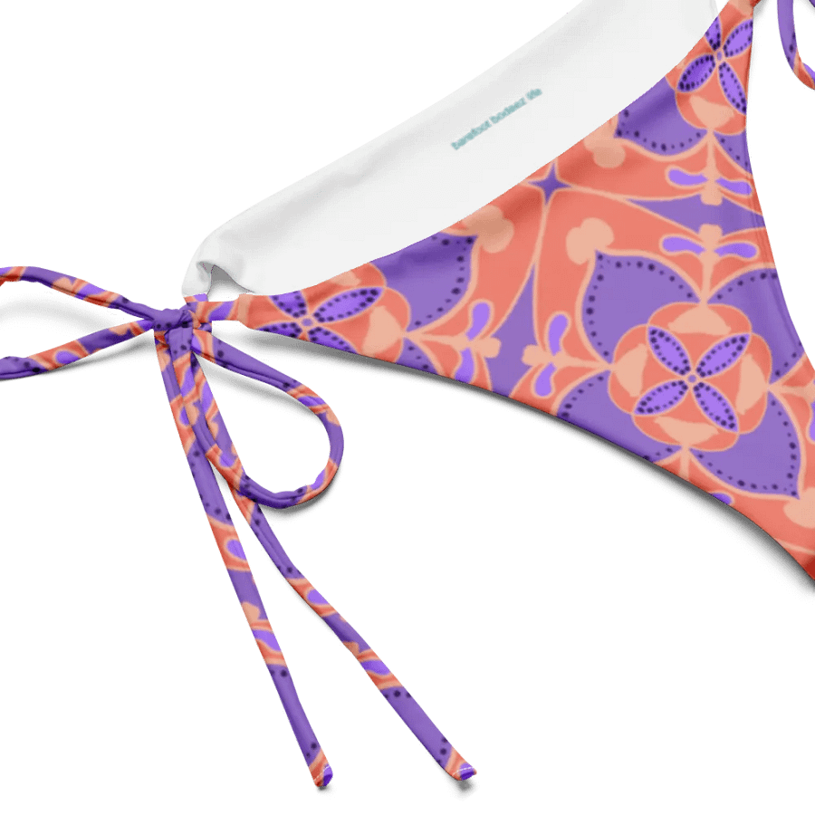 Pastel Orange and Mauve Pattern String Bikini Bottom product image (4)