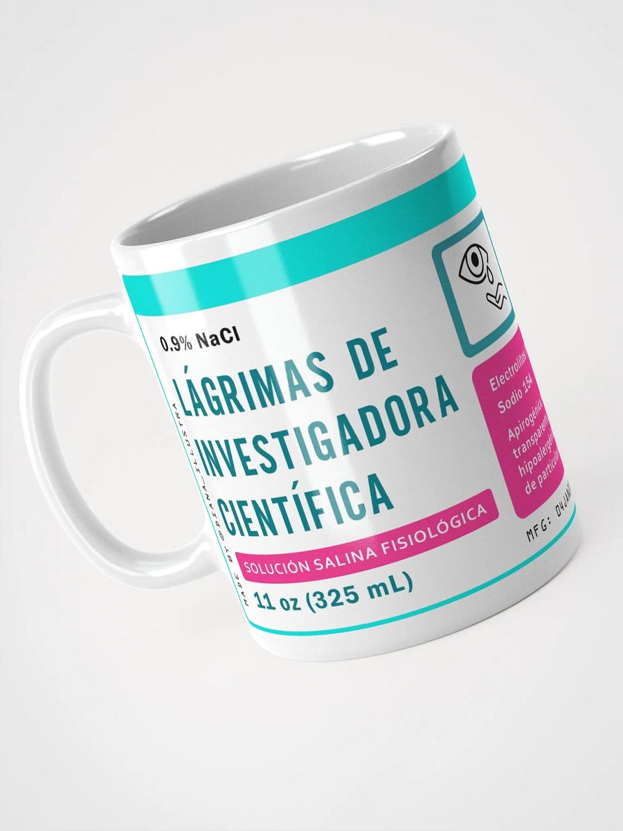 "Lágrimas de investigadora científica" (SPANISH) Ceramic mug product image (3)