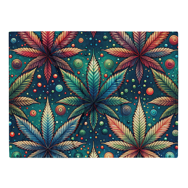 Cozy Up in Color - Psychedelic Cannabis Leaf Bokeh Pattern- Throw Blanket product image (1)