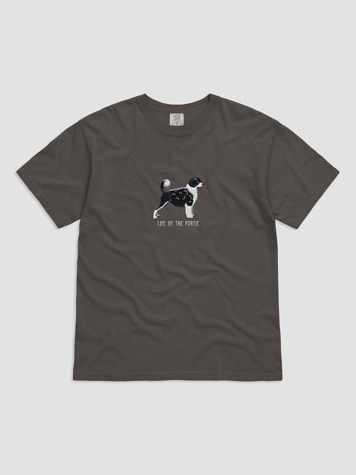 Life of the Portie T-Shirt(Embroidered) of a Portuguese Water Dog(Black & White) product image (1)