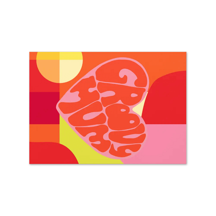 Groovy Mum pink retro portrait greetings card product image (2)