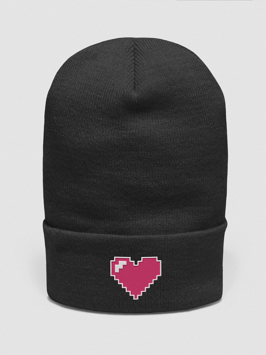 Pixel Heart Foldover Beanie - Pink product image (1)