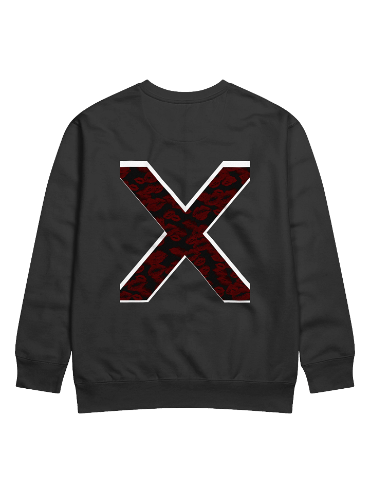 Black X Subtle Red Lipstick Kisses | Crewneck product image (1)