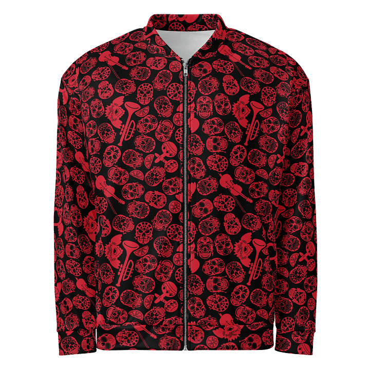 Red Skull Pattern Bomber Jacket product image (1)