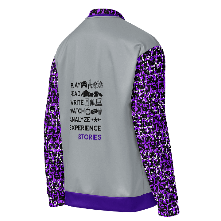 Experience Stories Unisex Bomber Jacket (Purple, Gray, and Black) product image (1)
