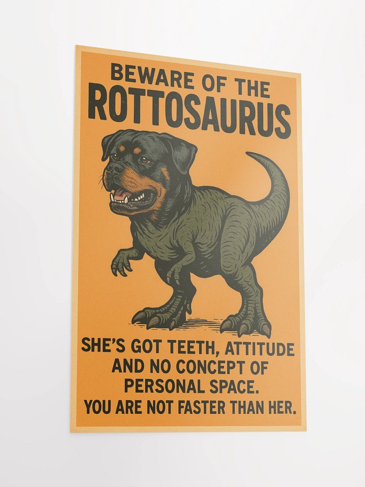 Beware of the Rottosaurus WARNING POSTER (SHE VERSION) product image (6)