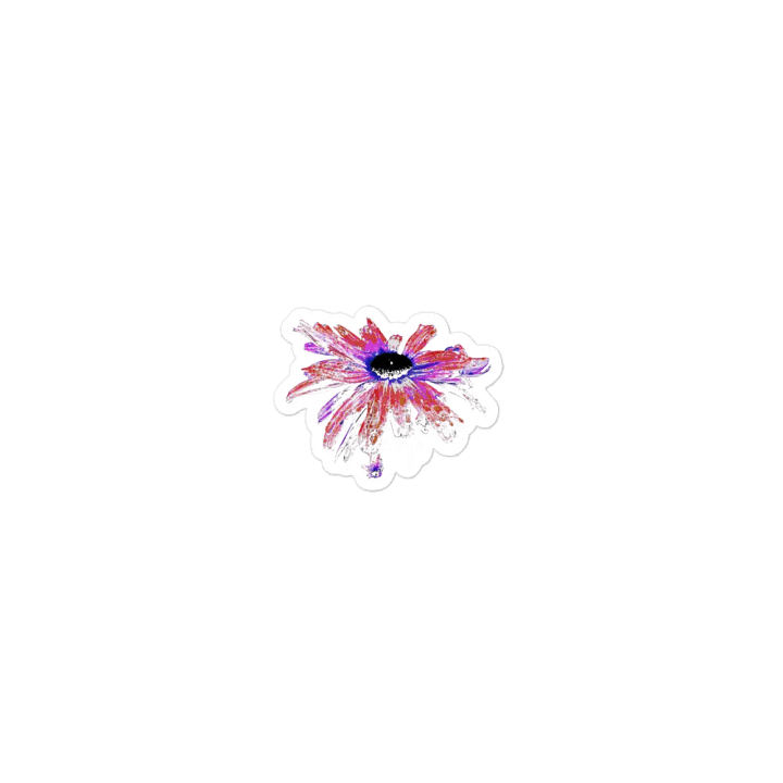 Abstract Red and White Distressed Daisy Flower Die Cut Magnet product image (1)