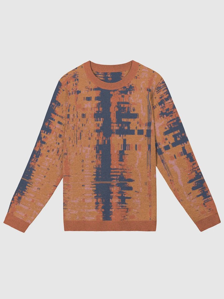 Pumpkin Lost Glitch Jacquard Crewneck Sweater product image (1)