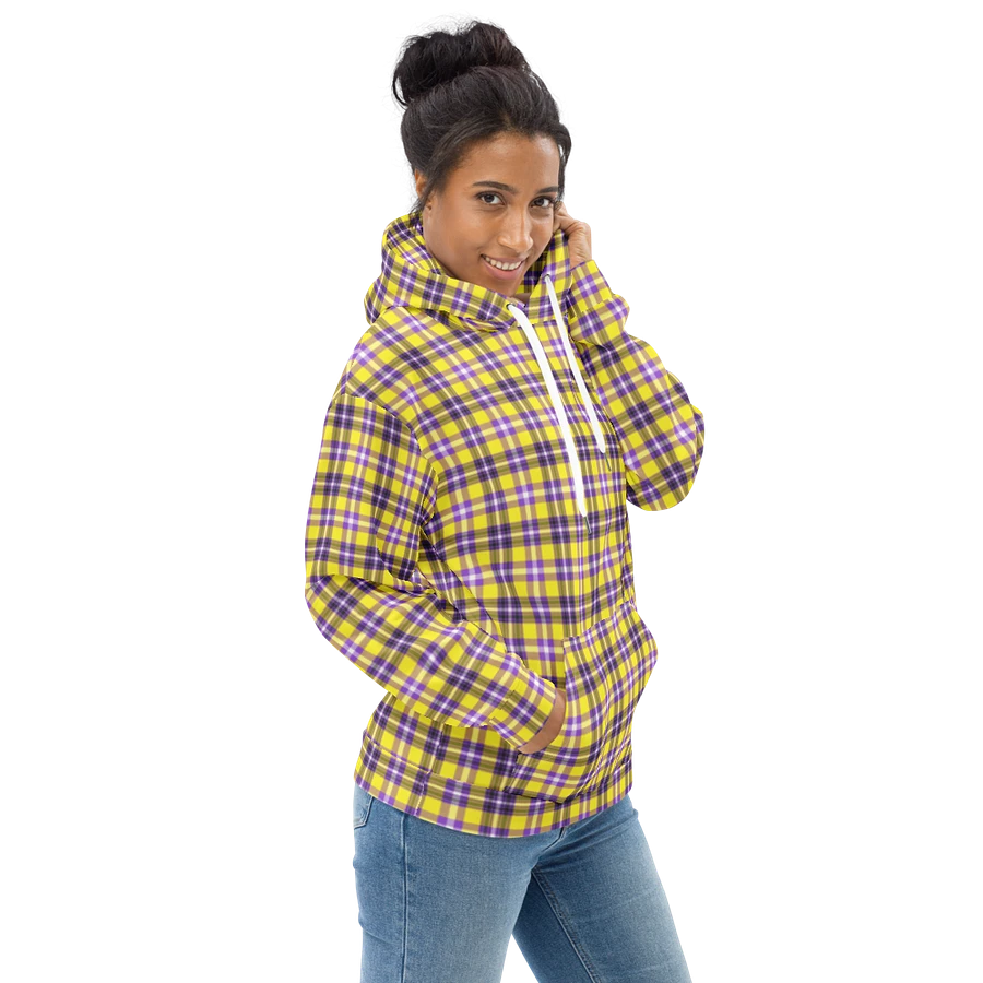 Bright Yellow and Purple Plaid Hoodie product image (1)