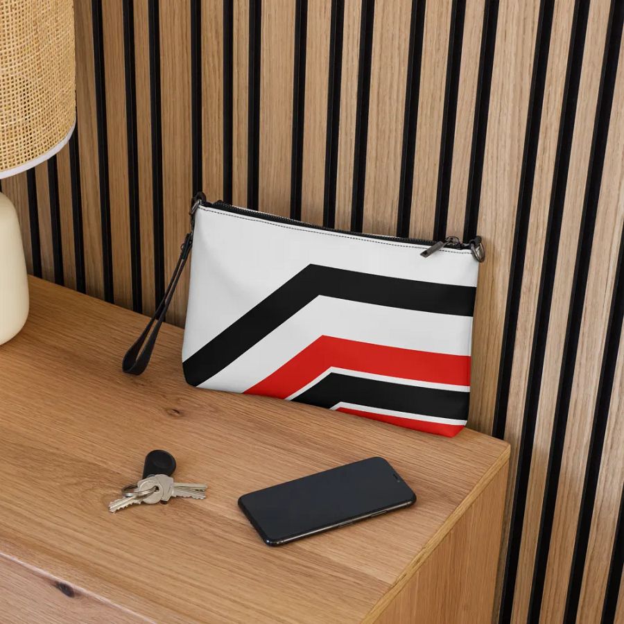 Black/White/Red Bent Color Lines Crossbody Bag product image (10)