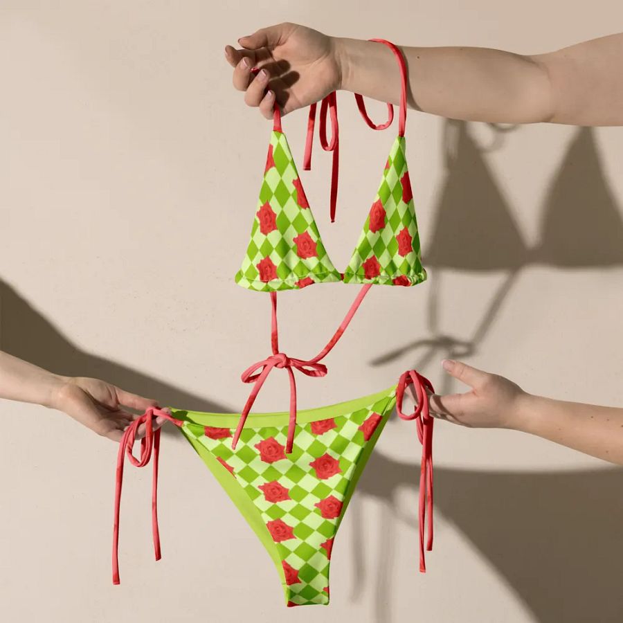 Rosy string bikini {honeydew} product image (8)