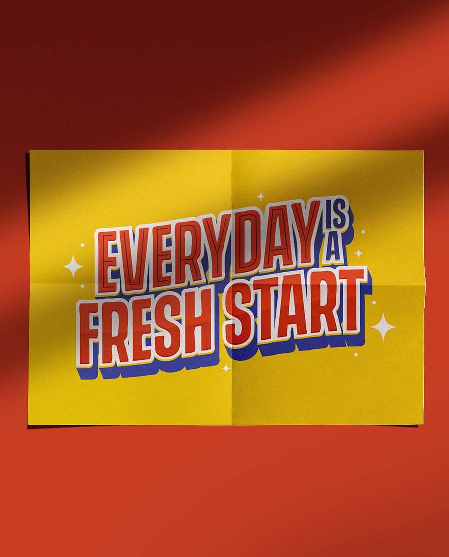 Everyday is A Fresh Start Quote Affirmation Printable Wall Art Decor - Instant Download product image (3)