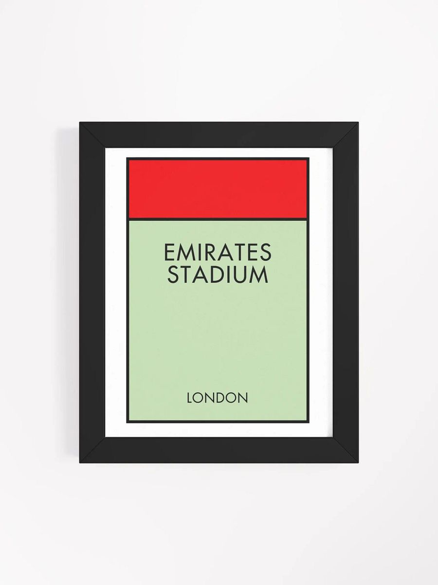 Emirates Stadium London Monopoly Title Art Framed Print product image (3)