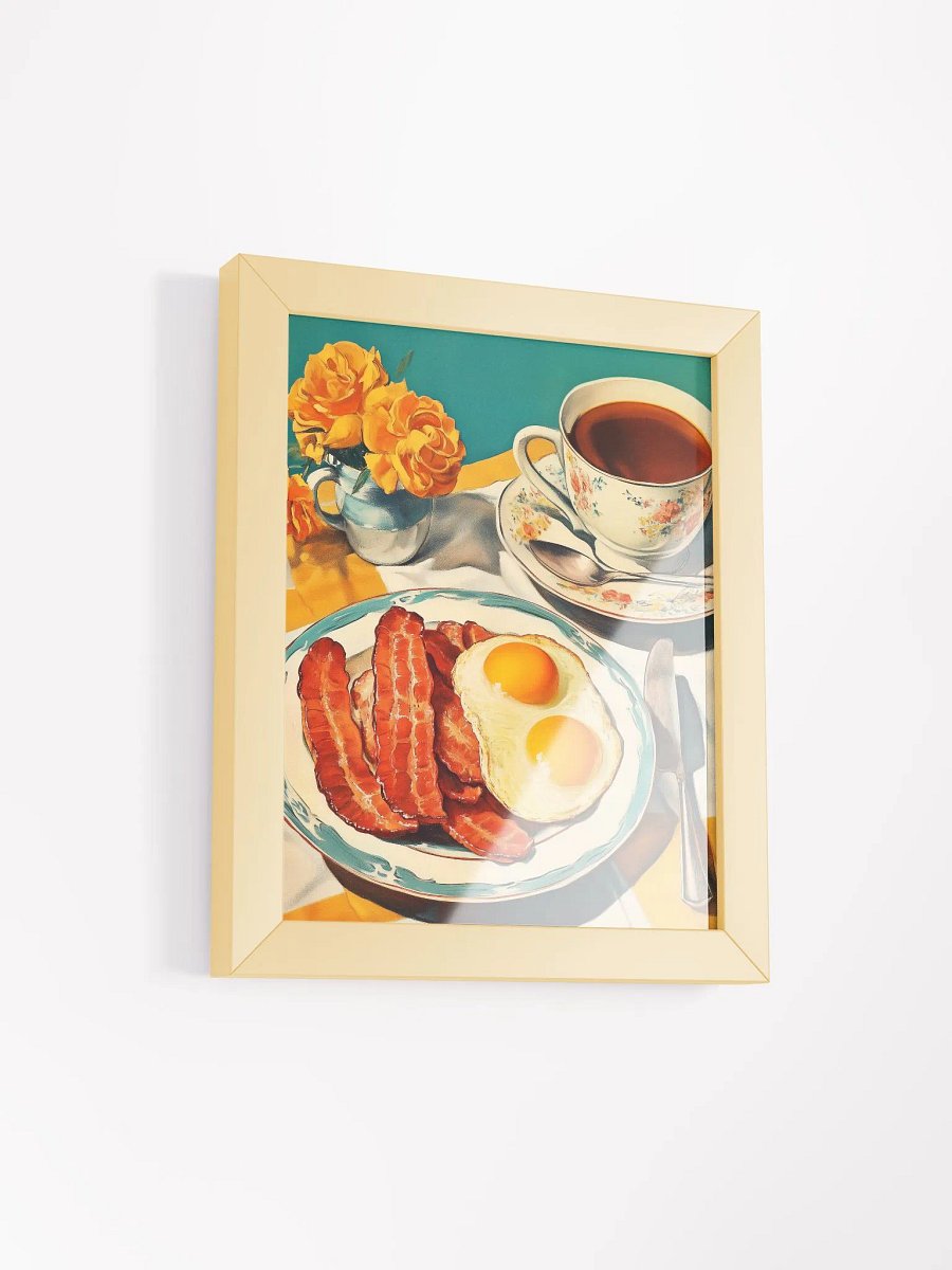 Bacon and Eggs Framed Retro Poster - Nostalgic Classic Breakfast Print product image (2)