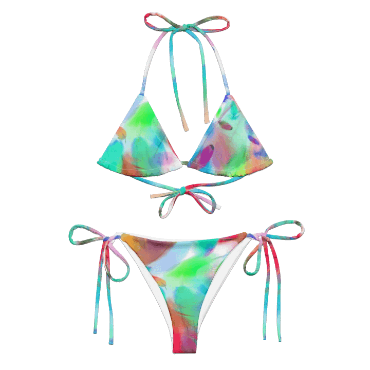 Colorful Feather Pattern Design String Bikini - v2 product image (1)