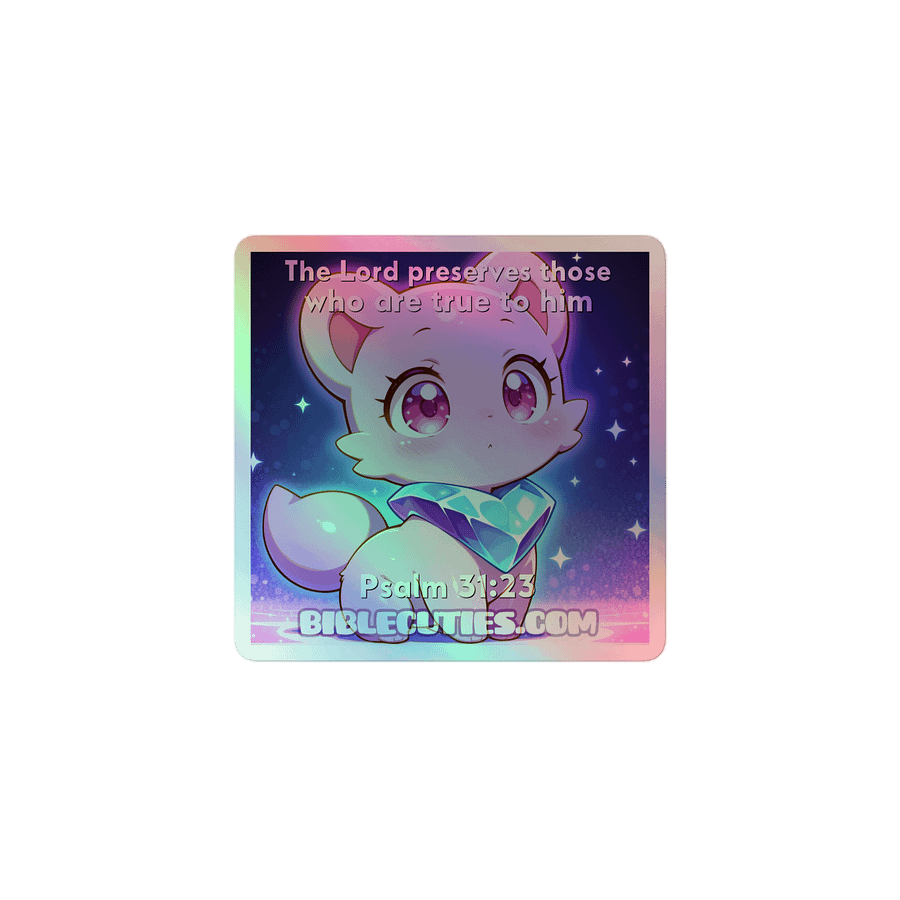Bible Cuties Violet - The Lord preserves those who are true to him Holographic Sticker product image (1)