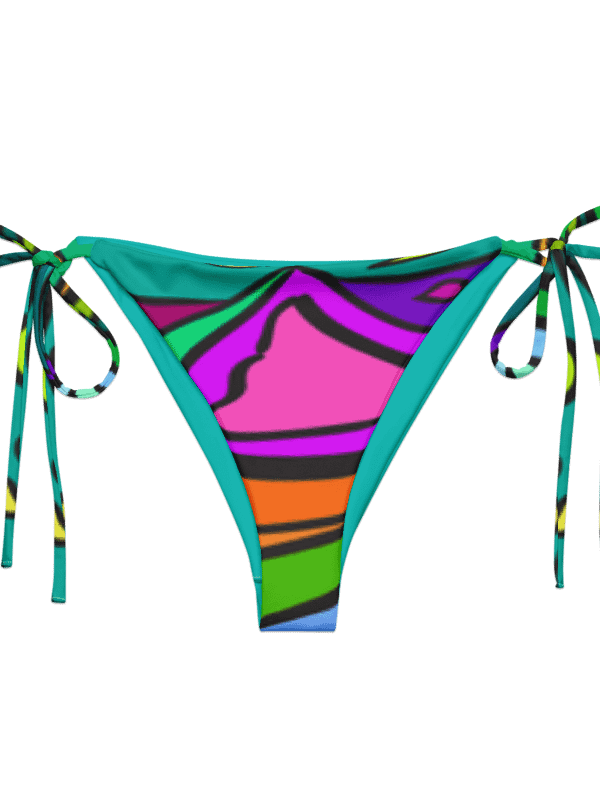Vibrant Mosaic Recycled Bikini Bottom - Wave at Sunset product image (1)