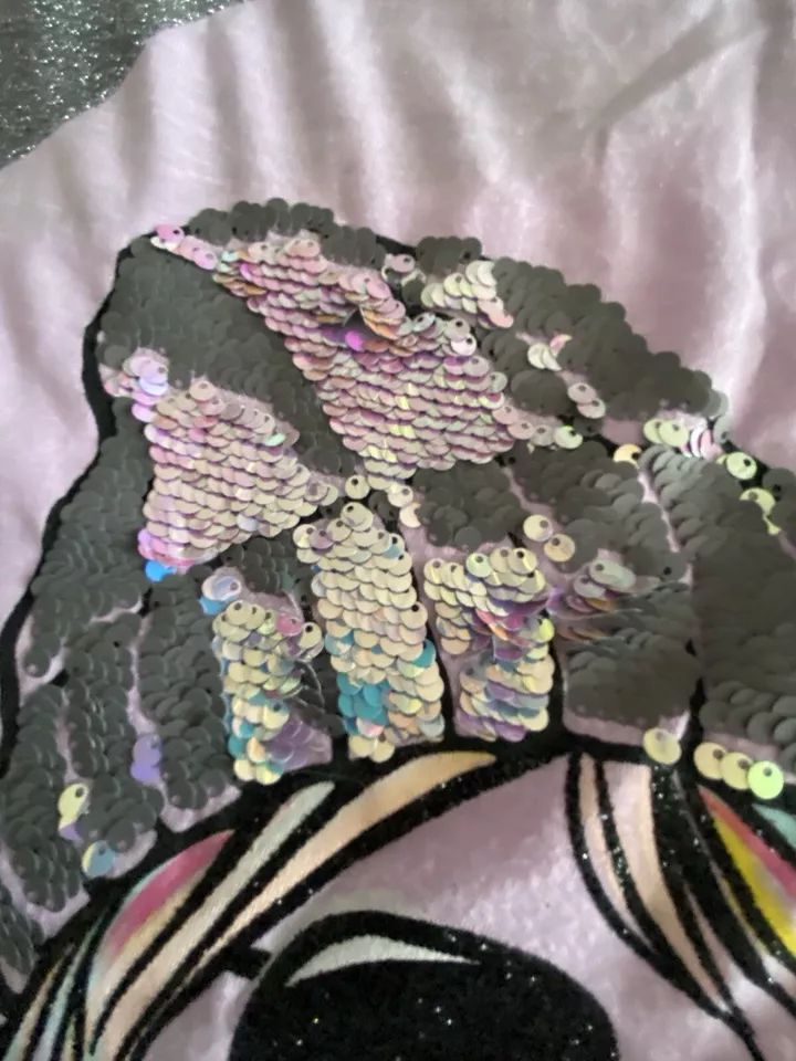 Justice Girls Shirt Sz18/20 sequin hat, glitter sleeves product image (3)