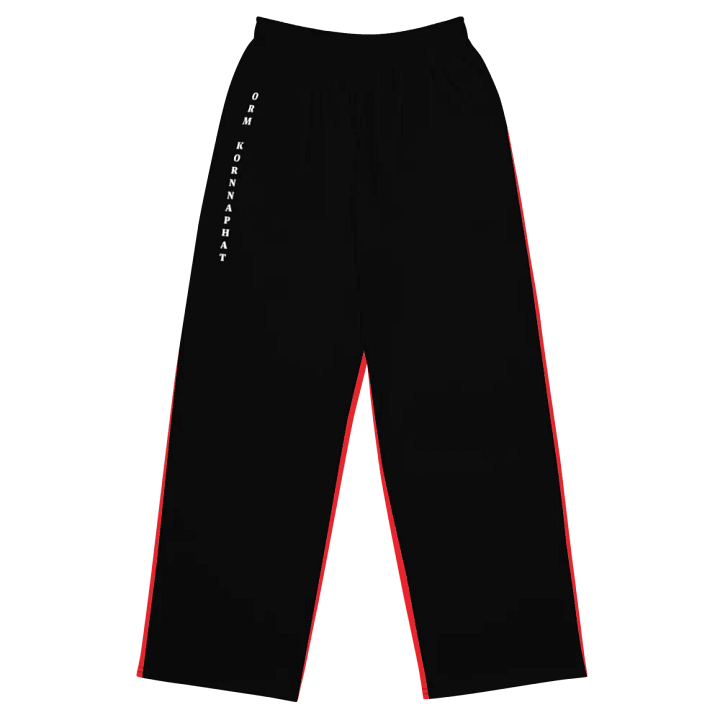 Orm Kornnaphat Unisex Wide-Leg Pants (Black & Red) product image (1)