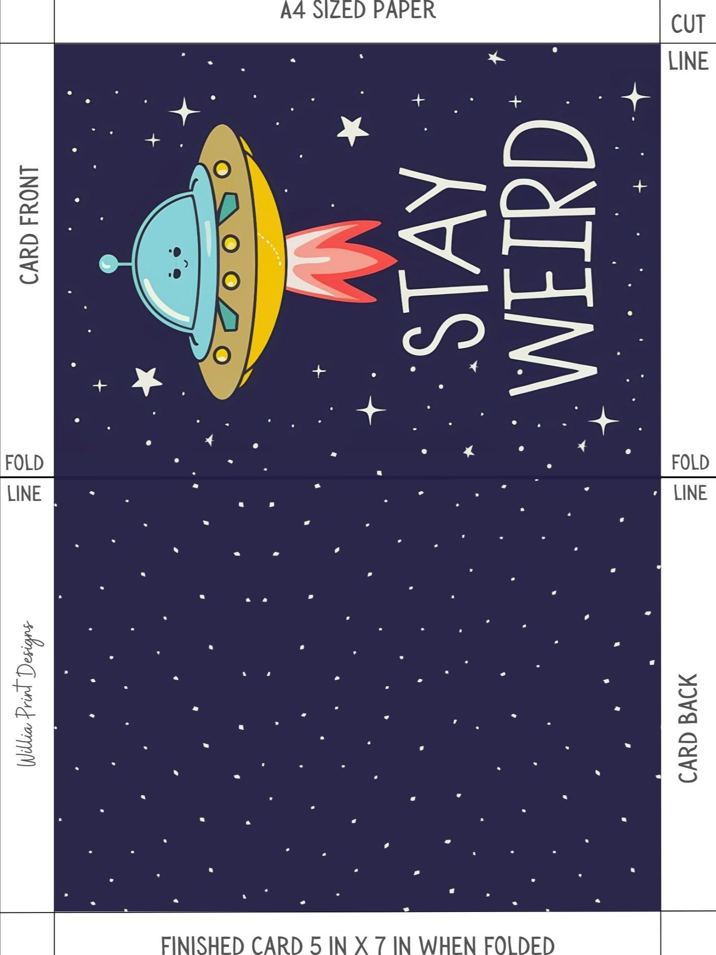Stay Weird UFO Friendship Card (digital download) product image (4)