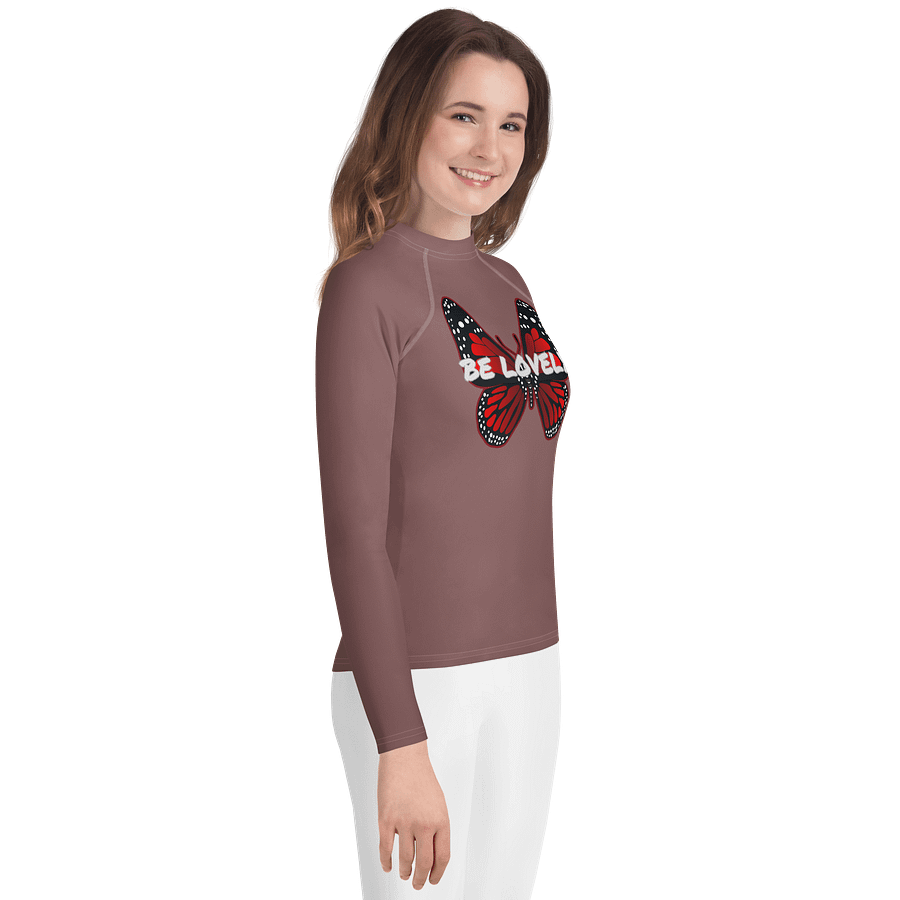 Be Lovely Butterfly Youth Rash Guard Light Wood Girl and Boy product image (4)