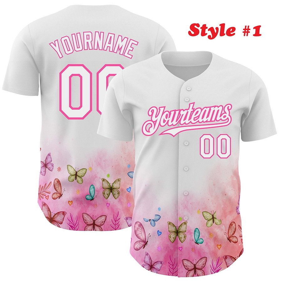 Authentic Baseball Jersey, Custom Baseball Jersey, Personalized Sport Jersey, Colorful, Number, 3D Cute, Gift , Super Romantic product image (184)