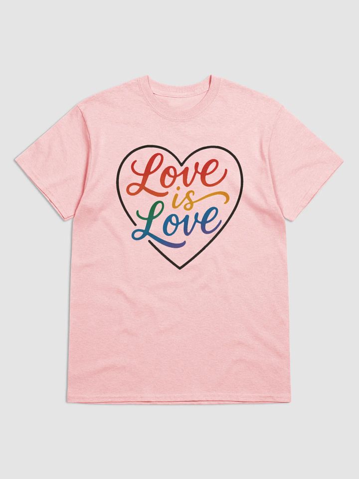 Love is Love Pride T-Shirt | LGBTQ+ Rainbow Heart Design | Equality Tee product image (5)