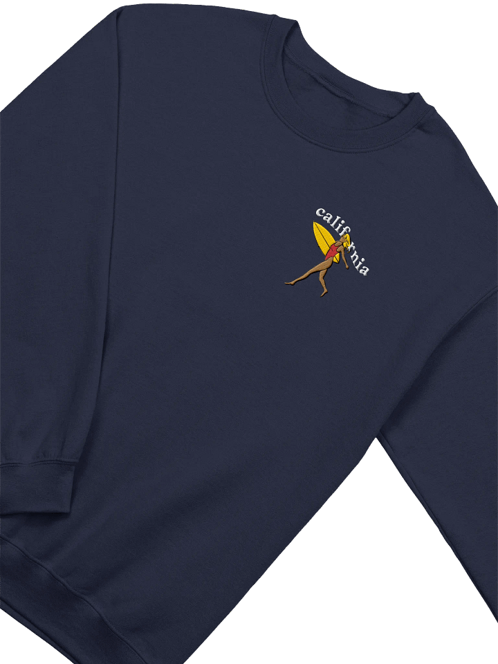 California Surfer Girl Left Side Embroidery Crewneck product image (1)