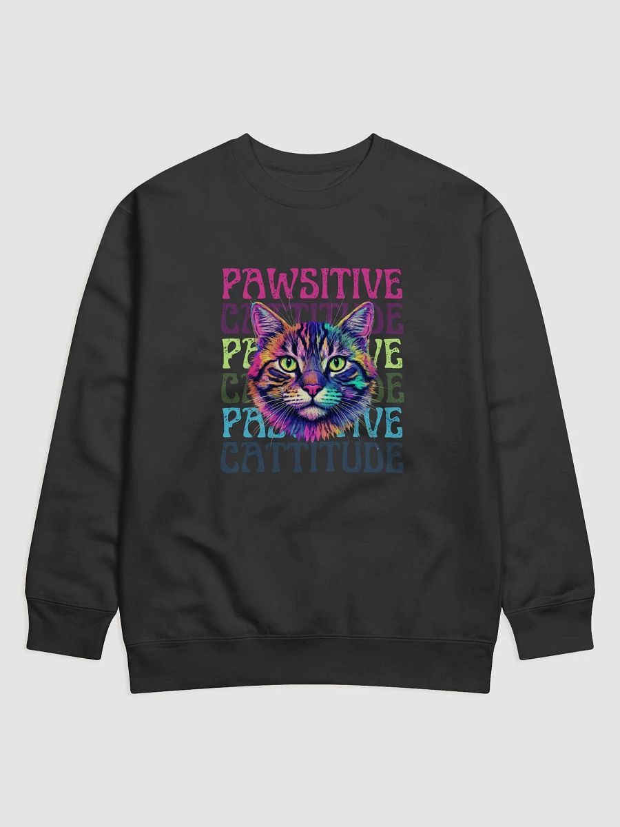 Pawsitive Cattitude Front Cat Graphic Sweatshirt product image (1)