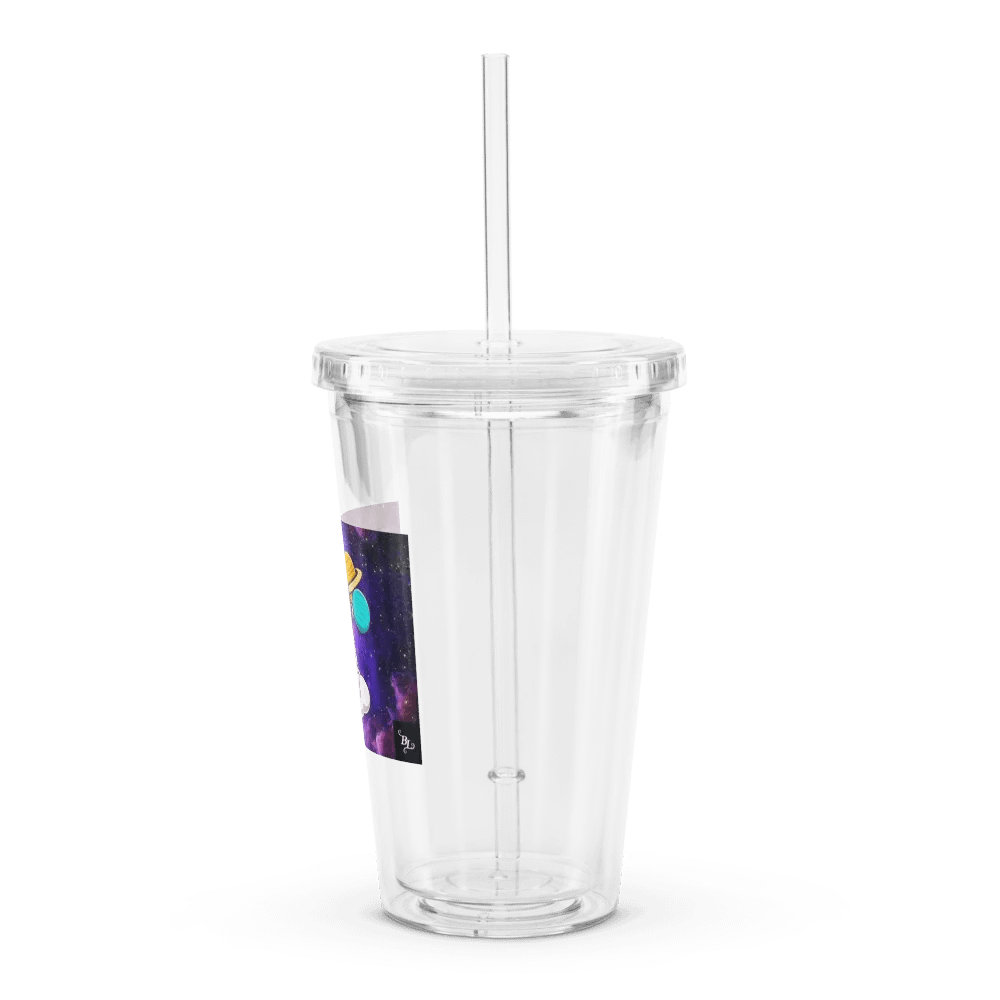 BL Astronaut Galaxy Solar System Double Wall Clear Plastic Tumbler (16 oz) product image (4)