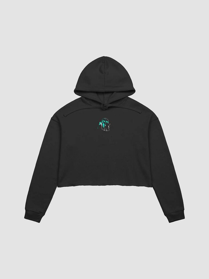 Cyan Scream Gh0stie Crop Hoodie- Black product image (1)