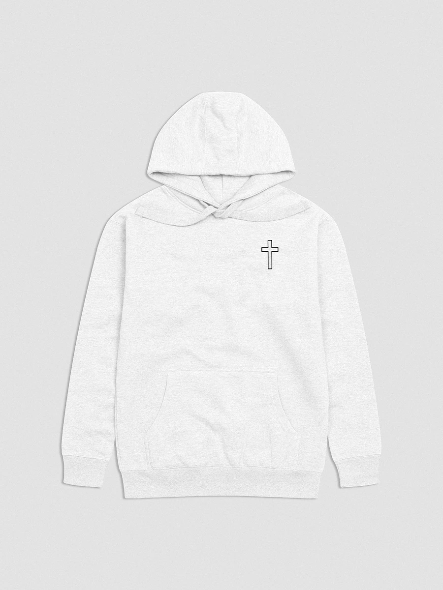 Simple Cross Embroidered White Hoodie product image (1)