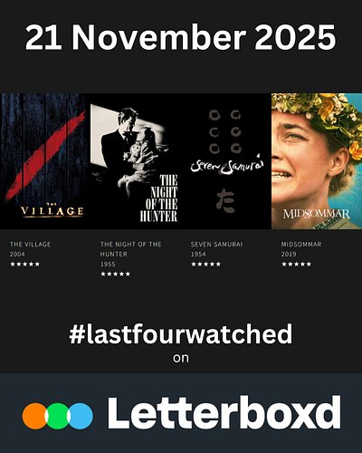 #LastFourWatched on @letterboxd 
—
THE VILLAGE is a comfort watch for me, and one I find that hearkens me to consider communi...